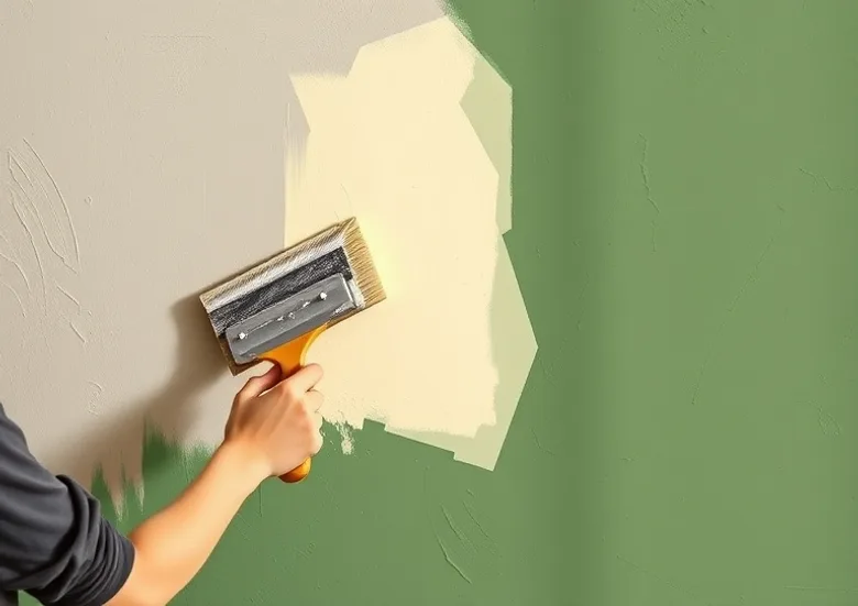 Application d'un enduit décoratif à la lisseuse sur un mur